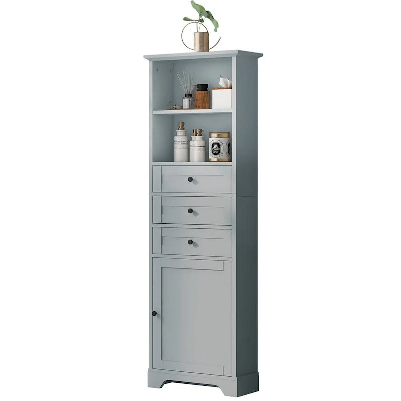 Freestanding Bathroom Cabinet with 3 Drawers and Adjustable Shelves