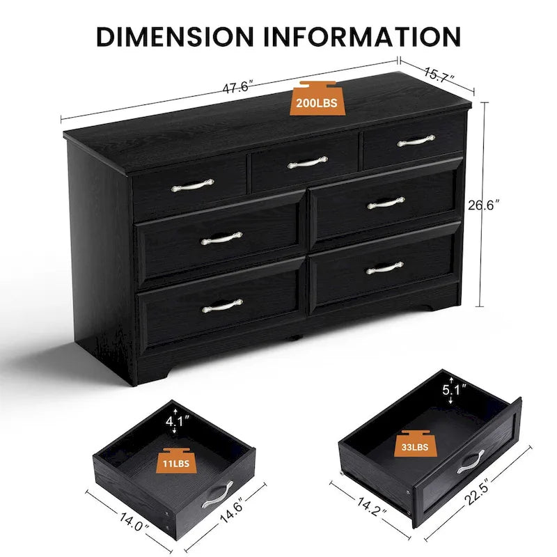 Modern 7 Drawers Dresser